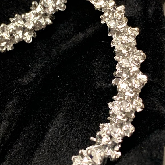 Hoops in Shiny Silver Jagged Metal - Picture 2 of 2